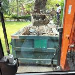 Concrete dumpster for concrete demolition and removal or concrete breaking